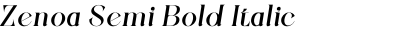 Zenoa Semi Bold Italic